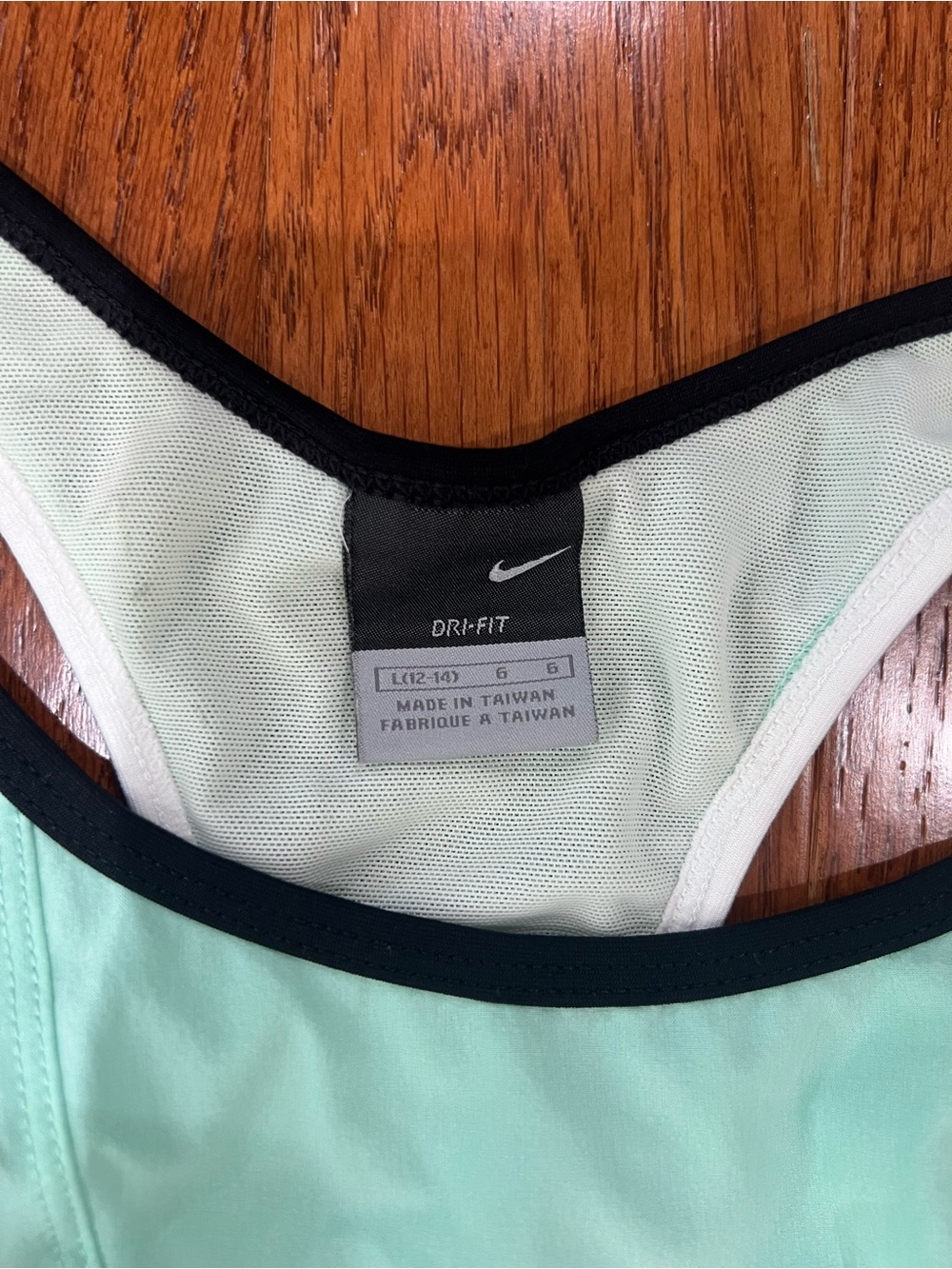 Nike Women's Mint Green Racerback Sports Tank with Black Trim - Picture 3 of 3